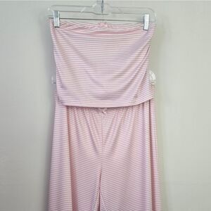 SHEIN Light Pink Striped Pajama Set